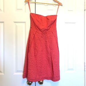 JCrew strapless coral dress